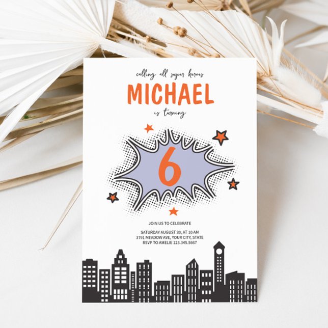 Convite Super-herói do História em quadrinhos Book Qualque (Criador carregado)