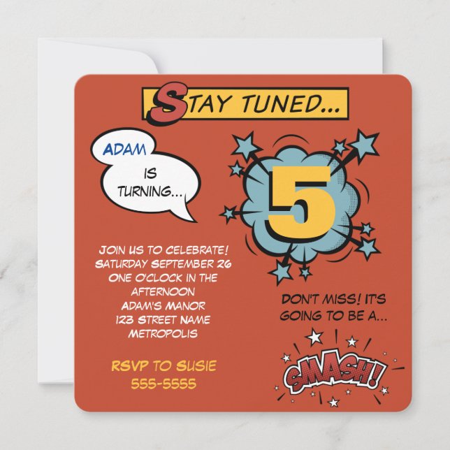 Convite Super-herói Smash! (Frente)