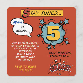 Convite Super-herói Smash!