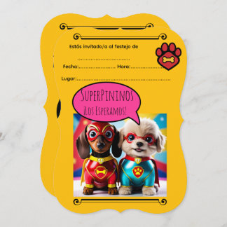 Convite “Super Perritas al Rescate: ¡A festejar!