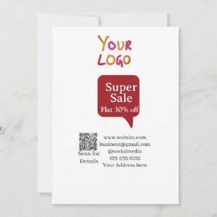 Convite super promoção empresarial desconto verificar códi