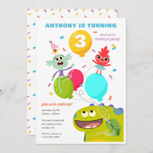 Convite Super Simples   Rhymington Confetti Birthday