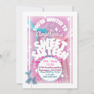 Convite Super Sparkly Doce Dezesseis Convidados para Festa