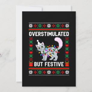 Convite Superestimulado Mas Festivo Gato de Natal Feio