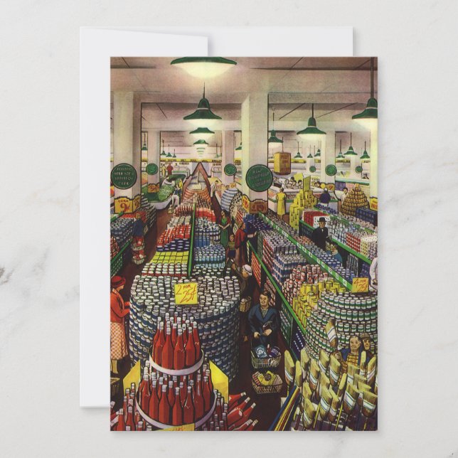 Convite Supermercado, Comida e bebidas da Vintage Business (Frente)