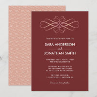 Suportes Dourados rosa | Burgundy Wedding
