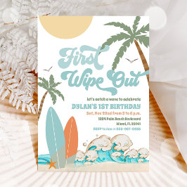 Convite Surf Beach 1st Birthday Invitation