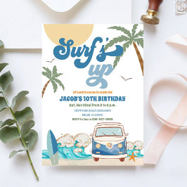 Convite Surf Birthday Party Invitation