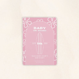 Convite Surf Board Baby Shower - Custom Gender Neutral