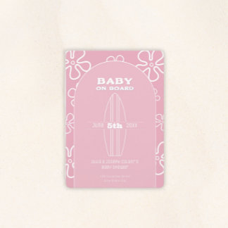 Convite Surf Board Baby Shower - Custom Gender Neutral