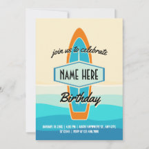 Surf de aniversário na praia