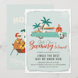Convite Surf Santa Claus | Festa de Natal Virtual