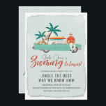Convite Surf Santa Claus | Festa de Natal Virtual<br><div class="desc">Um convite virtual para festas de Natal com ilustrações bonitas desenhadas à mão que retratam um tema de feriado moderno do século Médio tropical. Cheio de charme que esses designs invocam nostalgia festiva. Adicione seu texto personalizado a este design usando as caixas "Editar este modelo design" no lado direito do...</div>