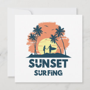 Convite Surfando -Surfando ao pôr do sol 