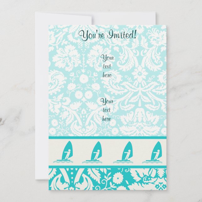 Convite Surfe em Teal (Frente)
