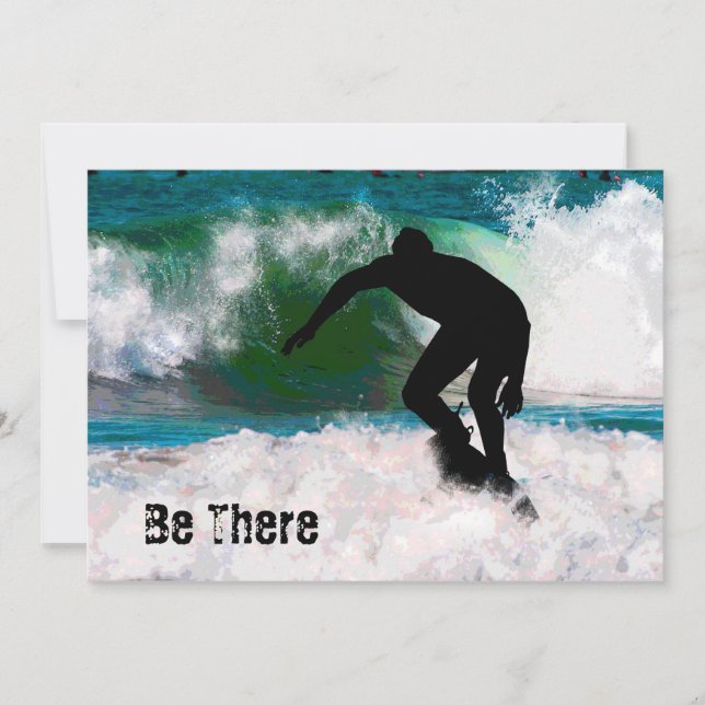 Convite Surfe na espuma do oceano (Frente)