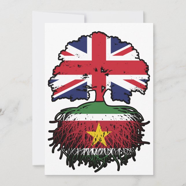 Convite Suriname Surinamese British Tree Roots Flag (Frente)