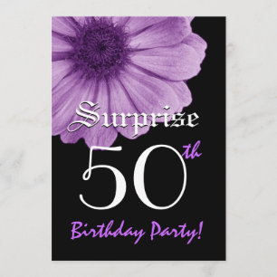 Convite SURPREENDA a 50th margarida do roxo do modelo do