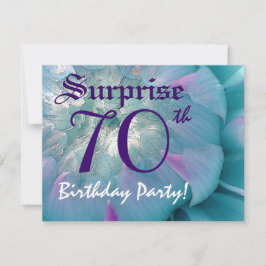 Convite SURPREENDA a dália azul e roxa S001 do aniversário