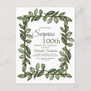 Convite Surpreenda Mulheres no 100º Aniversário Folhas Ver