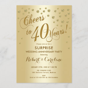Convite Surpreenda no 40º Aniversário de Casamento - Doura