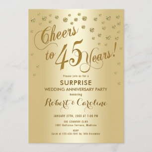 Convite Surpreenda no 45º Aniversário de Casamento - Doura