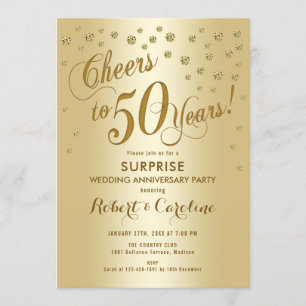 Convite Surpreenda no 50º Aniversário de Casamento - Doura