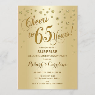 Convite Surpreenda no 65º Aniversário de Casamento - Doura