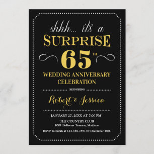 Convite Surpreenda no 65º Aniversário de Casamento - Doura