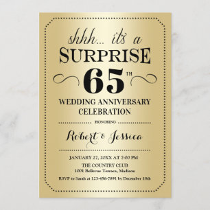 Convite Surpreenda no 65º Aniversário de Casamento - Doura
