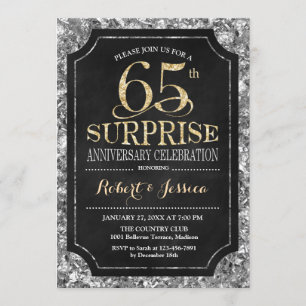 Convite Surpreenda no 65º Aniversário de Casamento - Prata