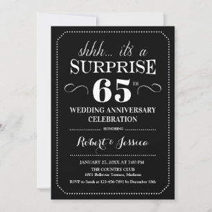 Convite Surpreenda no 65º Aniversário de Casamento - Preto
