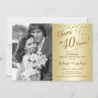 Surpreenda o 40º aniversário com foto - Dourado