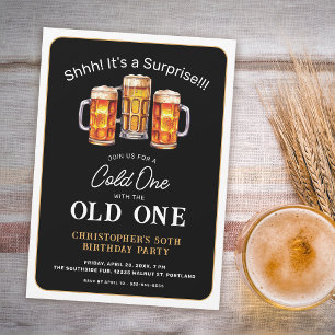 Convite Surpreenda o Velho Com Cerveja no 50º Aniversário