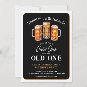 Convite Surpreenda o Velho Com Cerveja no 50º Aniversário