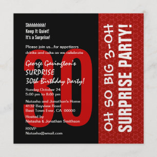 Convite Surpreenda oh oh o aniversário de 30 anos 3 tão