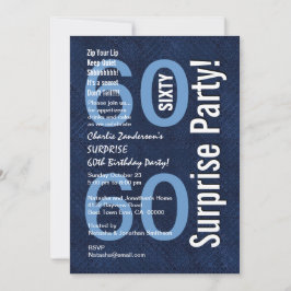 Convite SURPREENDA os azuis marinhos modernos R604 do 60th