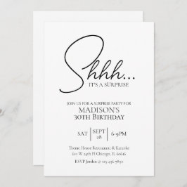 Convite Surpreenda qualquer 30 preto e branco de idade