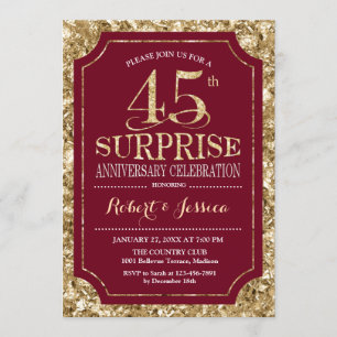 Convite Surpreendendo 45º Aniversário de Casamento - Verme