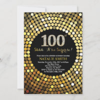 Surpresa 100º Aniversário, Preto e Dourado Brilhan