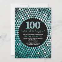 Surpresa 100.º Aniversário, Negra e Teal Glitter