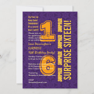 Convite SURPRESA 16º Aniversário W526E DOURADO
