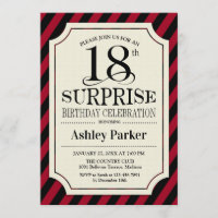Surpresa 18ª Festa de aniversário - Preto vermelho
