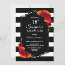 Surpresa 18º aniversário, Black White Striped Flor