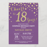 Surpresa 18º aniversário Roxo e Diamante Dourado