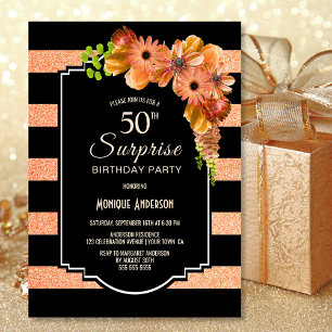 Convite Surpresa 50º Aniversário Coral Floral