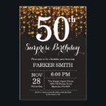 Convite Surpresa 50.º Aniversário Convidar Dourada Literat<br><div class="desc">Surpreenda o 50º Convite de Aniversário com Luzes de Cordas Douradas com Dourado Fundo Glitter. Dourado Aniversário. Aniversário Adulto. Homens ou Mulheres no Dia Convidam. 13 15 16º 18º 20 21rua 30 40º 50º 60º 80 de 70 100º, qualquer idade. Para mais personalização, clique no botão "Personalizar" e use nossa...</div>