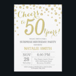 Convite Surpresa: 50.º aniversário Dourado Diamante de Lit<br><div class="desc">Surpreenda o 50º Convite de Aniversário com Dourado Fundo de Diamante Glitter. Dourado Confetti. Aniversário Adulto. Homens ou Mulheres Aniversário.
Para mais personalização,  clique no botão "Personalizar" e use a ferramenta design para modificar este modelo.</div>