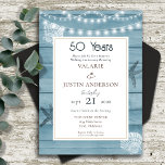 Convite Surpresa 50 anos de praia<br><div class="desc">Os convites de festas de janto Surpresa de Casamento de Praia 50. Todo o texto é ajustável e fácil de mudar para as necessidades do seu próprio partido. Festa de janto temático da praia.</div>