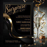 Convite Surpresa 60º aniversário do Partido Dourado Negro<br><div class="desc">Organize a sua festa surpresa de aniversário de 60 anos em estilo com o nosso convite de festas chic e sofisticado. Com seu texto personalizável, você pode personalizar o convite. Este convite apresenta um belo quadro de ouro que inclui o texto, acrescentando um toque de luxo à sua ocasião especial....</div>
